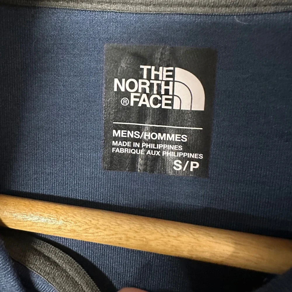 The North Face Mens Navy Blue Full Zip Softshell Jacket Small Grey Trim‎ 3085